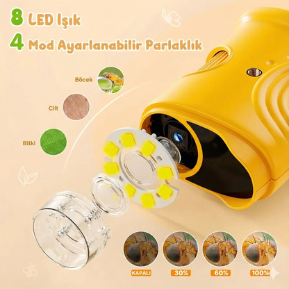 MikroMercek™ Pro: Taşınabilir Dijital Eğitim & Keşif Mikroskobu (1000x Zoom)